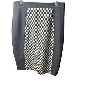 Halogen Womens Checkered Pencil Skirt Size 2 Black & White Made In China